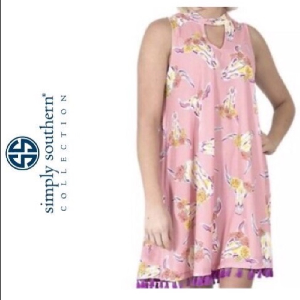 { SIMPLY SOUTHERN } NWOT Cow Skull Keyhole Dress - Picture 7 of 8